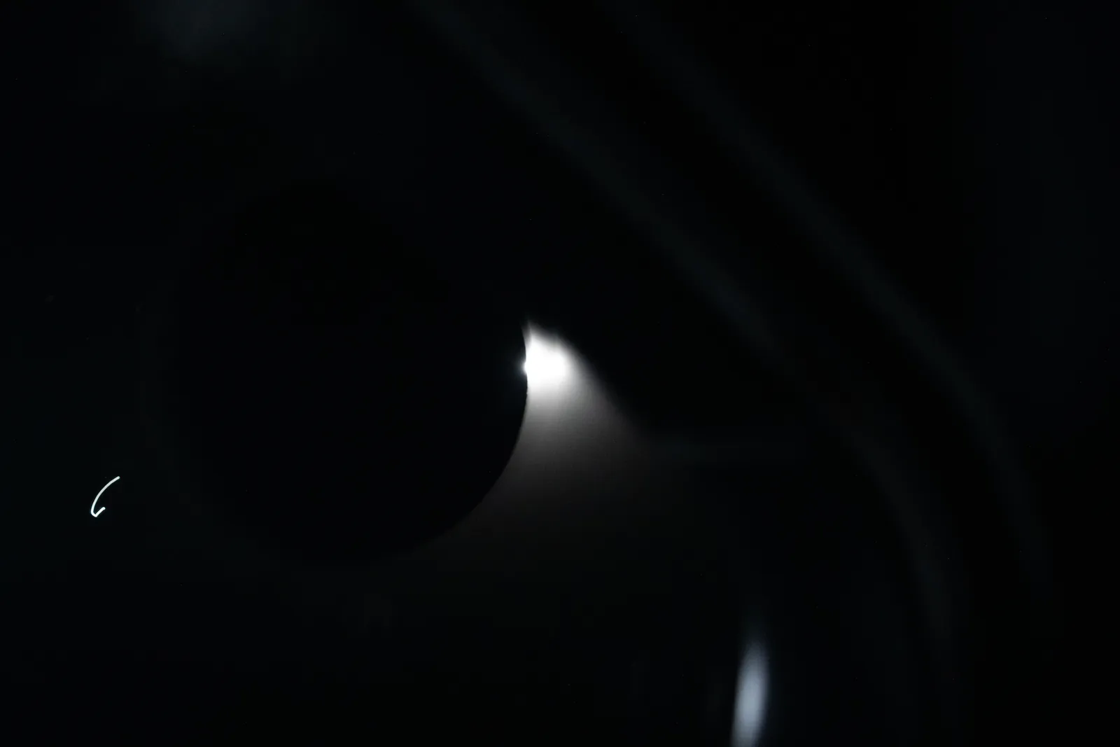 Artemis II photo ART002-E-15420: The solar eclipse from Orion at 00:34 UTC
