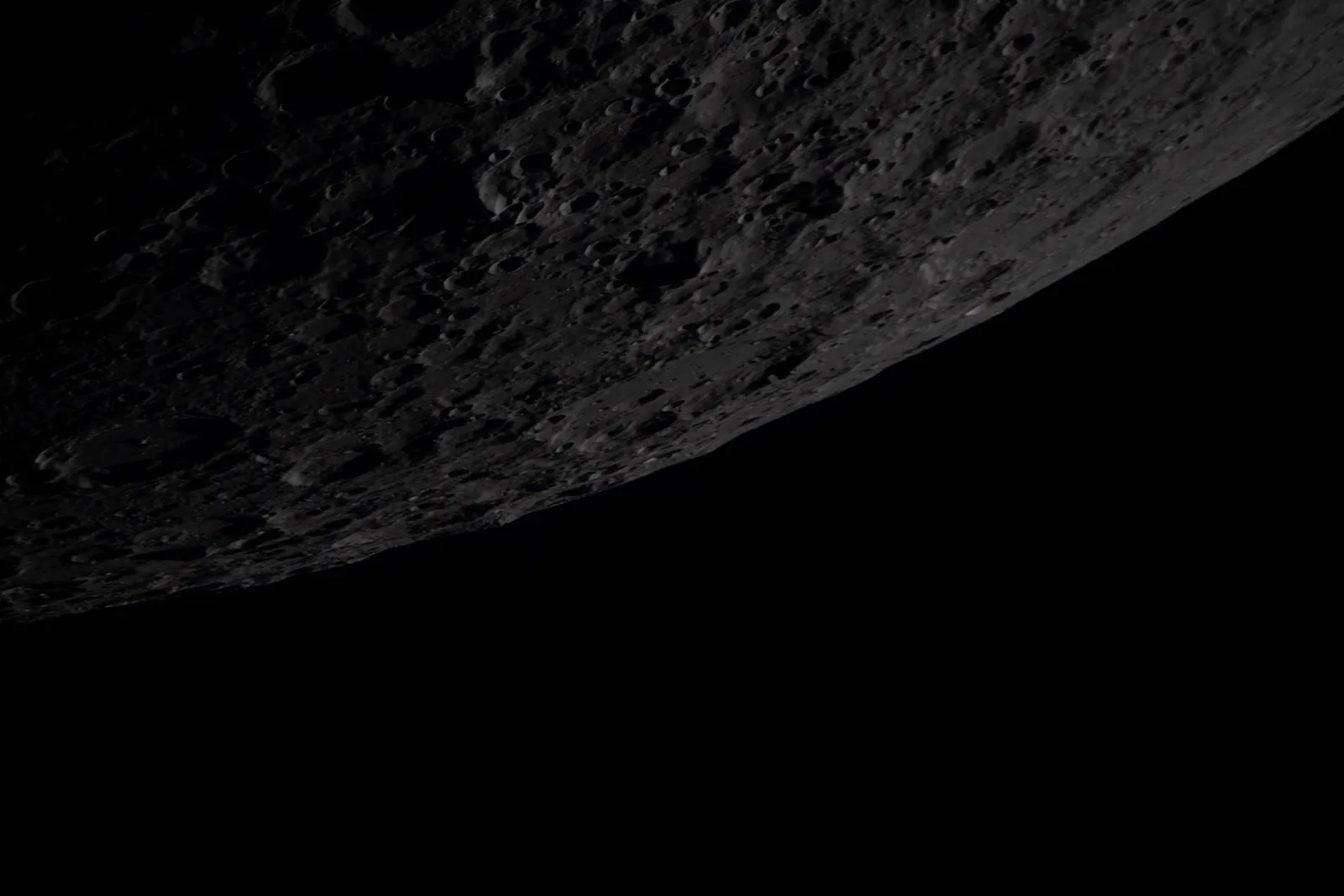 Artemis II photo ART002-E-20896: Earthset at 22:33 UTC: Earth sinking behind the Moon