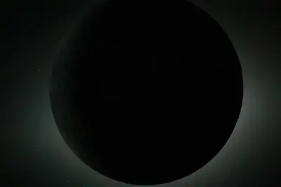 Artemis II photo ART002-E-11564: The solar eclipse from Orion at 01:00 UTC