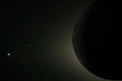 Artemis II photo ART002-E-11584: The solar eclipse from Orion at 01:01 UTC