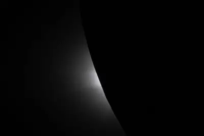 Artemis II photo ART002-E-11813: The solar eclipse from Orion at 01:27 UTC