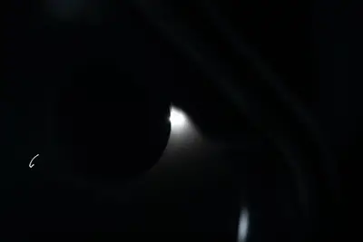 Artemis II photo ART002-E-15420: The solar eclipse from Orion at 00:34 UTC