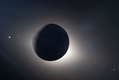 Artemis II photo ART002-E-15921: The solar eclipse from Orion at 00:52 UTC
