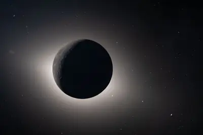 Artemis II photo ART002-E-15971: The solar eclipse from Orion at 01:05 UTC