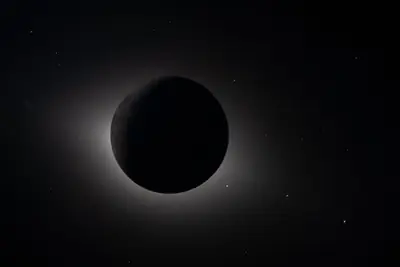 Artemis II photo ART002-E-15996: The solar eclipse from Orion at 01:06 UTC