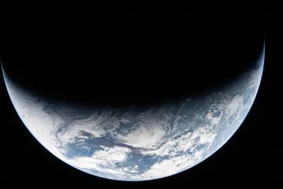 Artemis II photo ART002-E-23198: Earth from high orbit, 70,115 km up